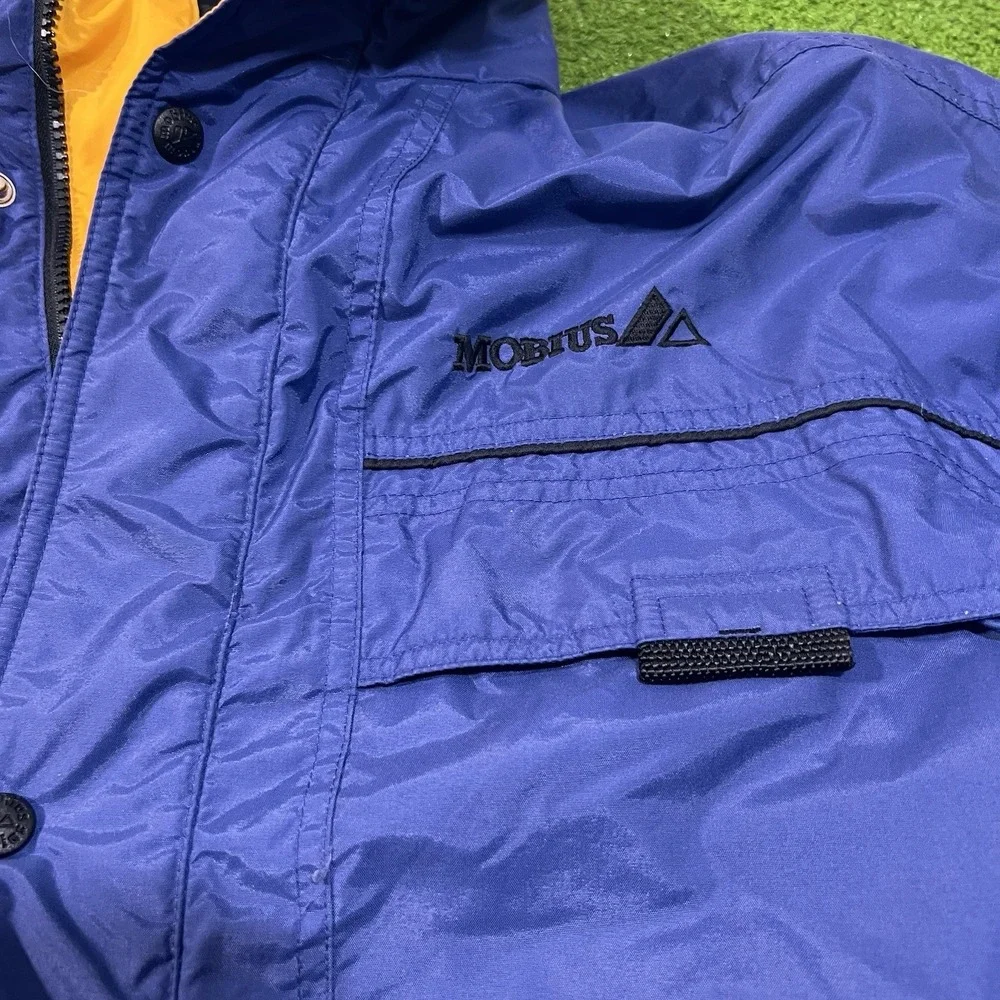 Vintage Ski Jacket XL Removable Fleece Lining 3 In 1 90s Snowboard Mobius Blue‎
